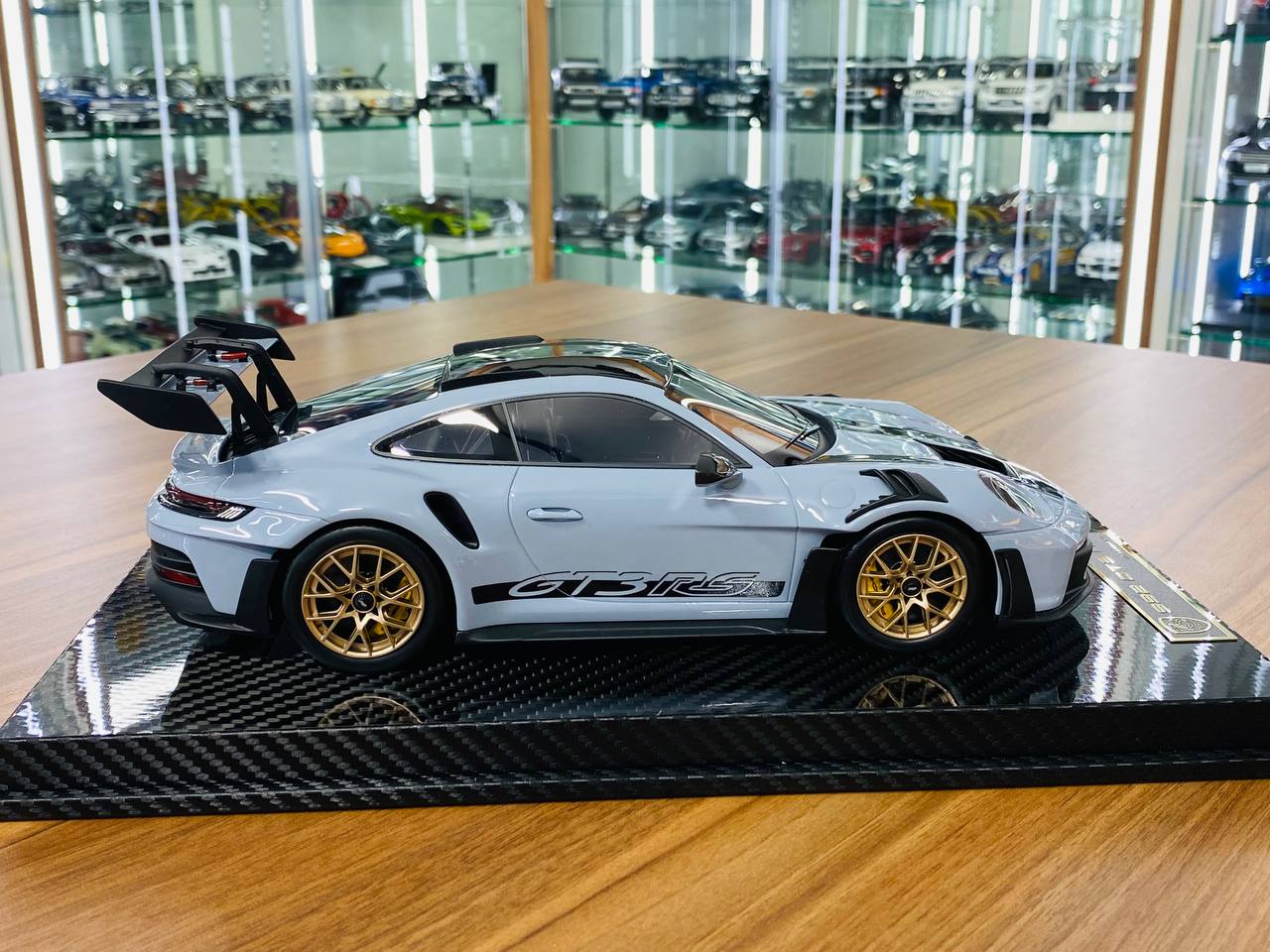 1/18 Resin - Porsche 911 GT3 RS Weissach Package by AI Model in Grey/ Gold Rim (Limited to 46 Units)