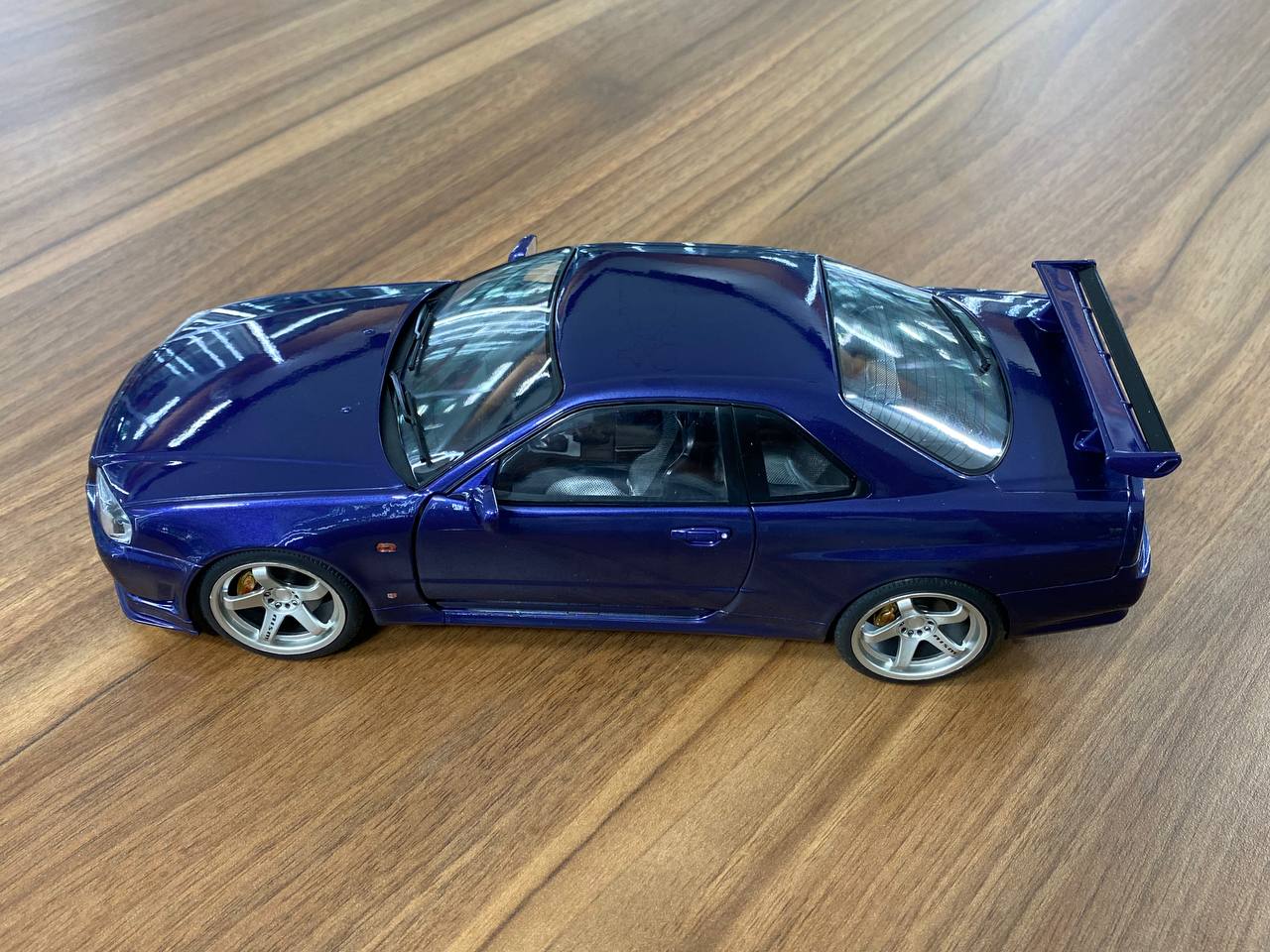 Diecast Nissan GT-R R34 Skyline Dark Blue 1/18 1999 by Solido Model Car
