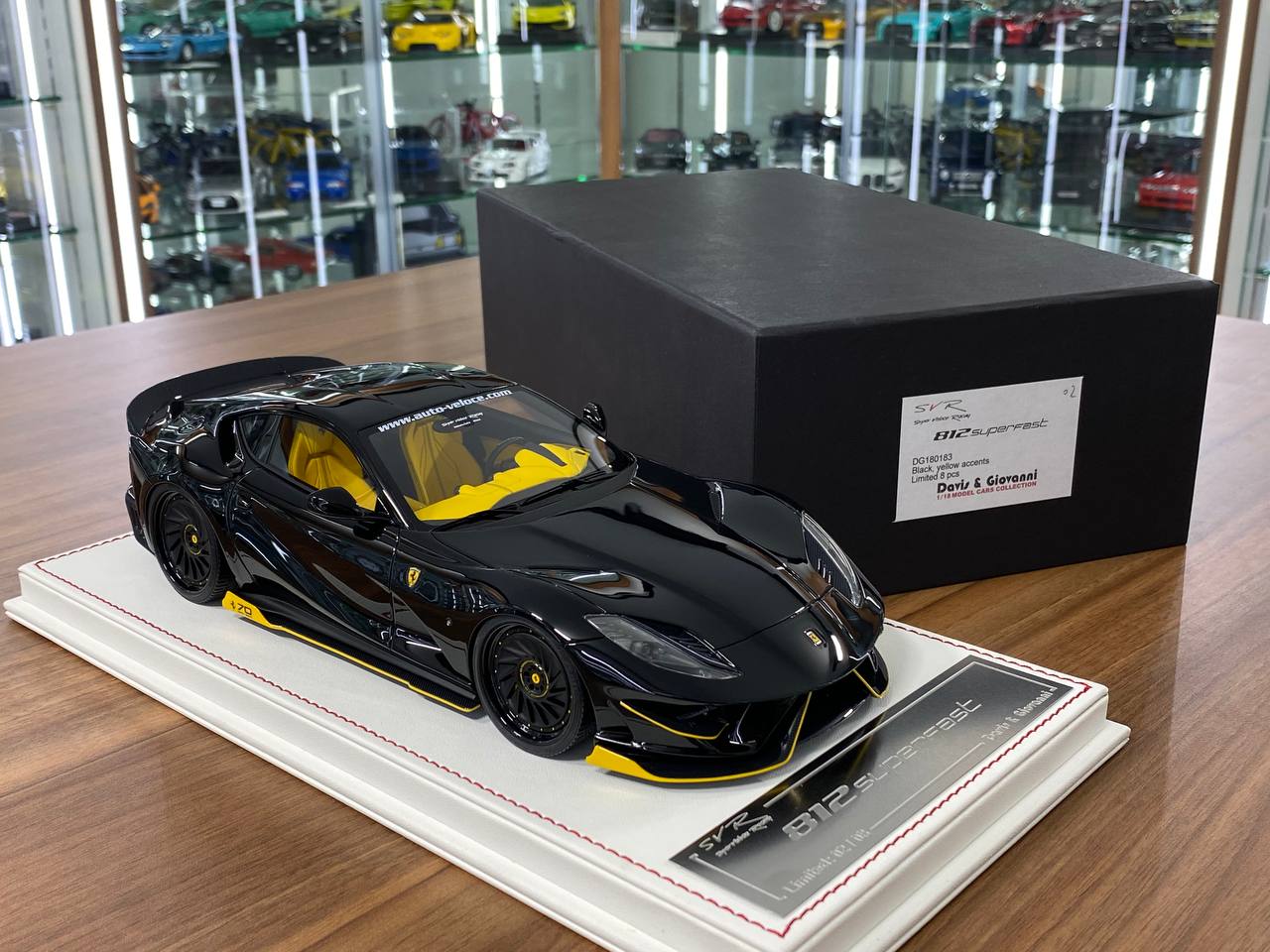 1/18 Resin  – Davis & Giovanni  Ferrari 812 Superfast SVR Black / Yellow accents Limited Edition 8 pcs