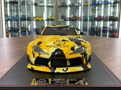 1/18 Resin Model – Runner Toyota Supra MK5 A90 LBWK in Garfield Yellow Ltd.Edn.40 pcs
