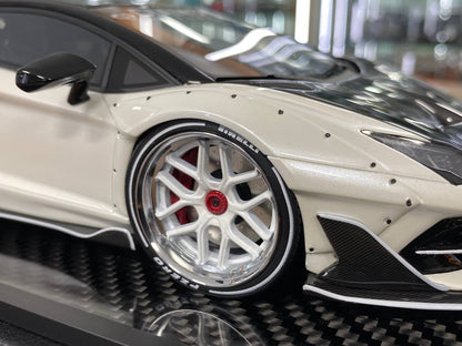1/18 Resin – VIP Models Lamborghini Aventador SVJ Illusionary Pearl White Decals Limited Edition: 30 pcs