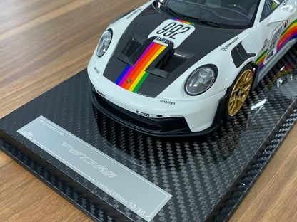 1/18 Resin Model – VIP Models Porsche 911 GT3 RS (992)  White with Apple Decal  Limited Edition: 30 pcs