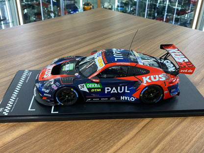 1/18 Diecast ixo Models PORSCHE 911 GT3 R Team75 T. Preining DTM 2022 Winner Norisring Racing blue / Red