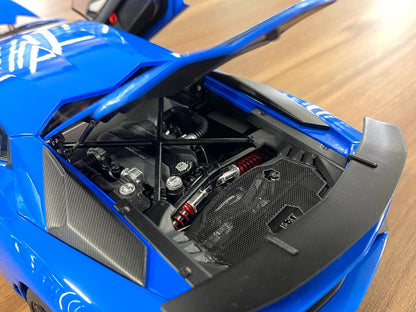 1/18 Diecast Lamborghini Aventador SV LP 750-4 – Blue Lemans | AUTOart | Full Opening