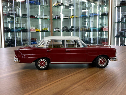1/18 Diecast Mercedes-Benz 220 S (W111) 1959 - 1965 Red Scale Model Car by Norev