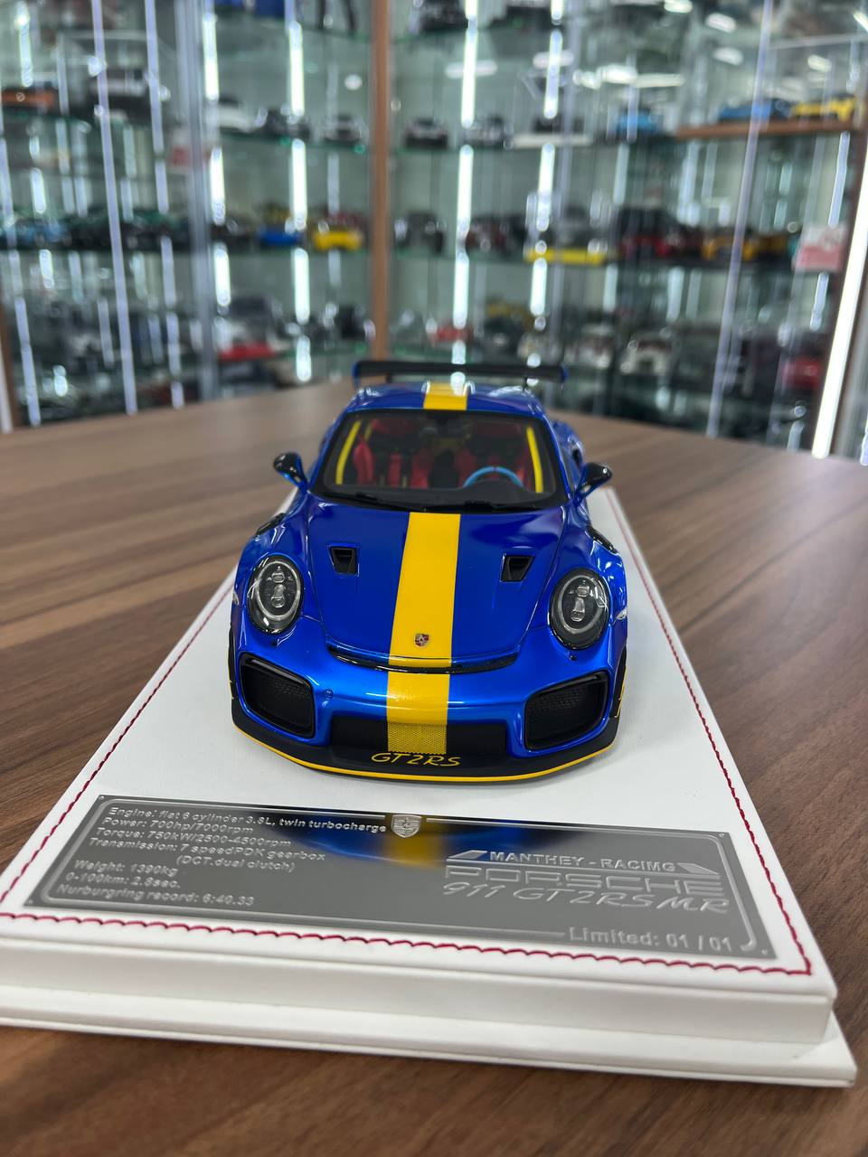 1/18 Porsche 911 GT2 RS MR Manthey Racing | Resin| Blue/Yellow | 1 of 1 | Davis & Giovanni