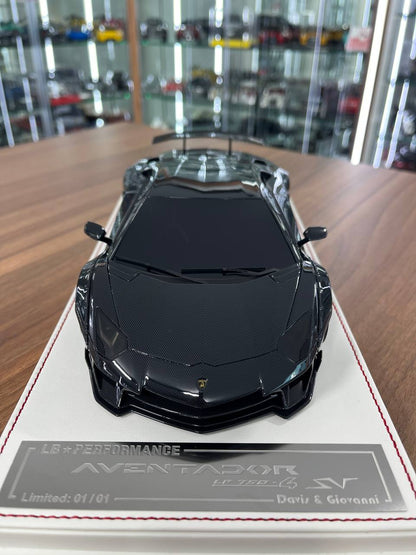 1/18 Lamborghini Aventador LP700/4 SV LB Performance – Resin | Carbon/White | Davis & Giovanni | 1 of 1
