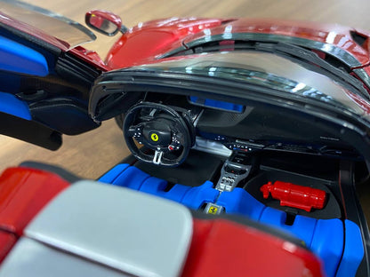 Bburago Ferrari Daytona SP3 - 1/18 Diecast Metal Full Opening, Glossy Red