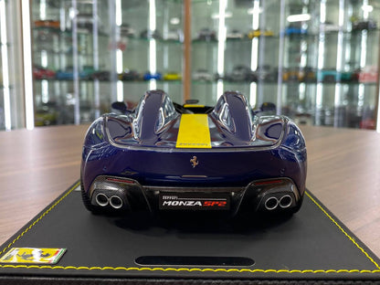 1/18 Resin – BBR Models Ferrari Monza SP2 Blue Tour de France / Yellow Stripe Ltd.Edn. 109 pcs