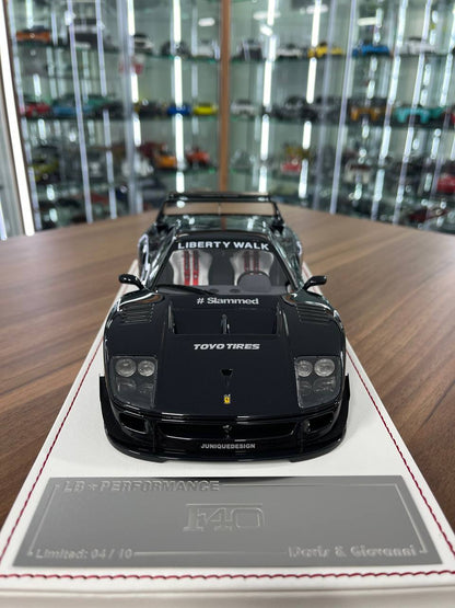🏁 Davis & Giovanni 1:18 Resin Ferrari F40 LBWK – Full Carbon Fibre | White/Black Interior | 04 of 11