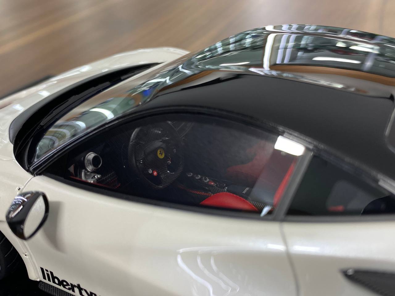 1/18 Resin Model – Ferrari F8 GT LB-Works Pearl White Decal by VIP Model