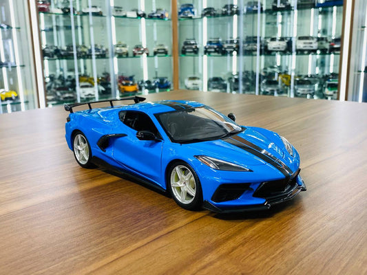 1/18 Diecast Full opening  Maisto Chevrolet Corvette Stingray Coupe 2020 Blue