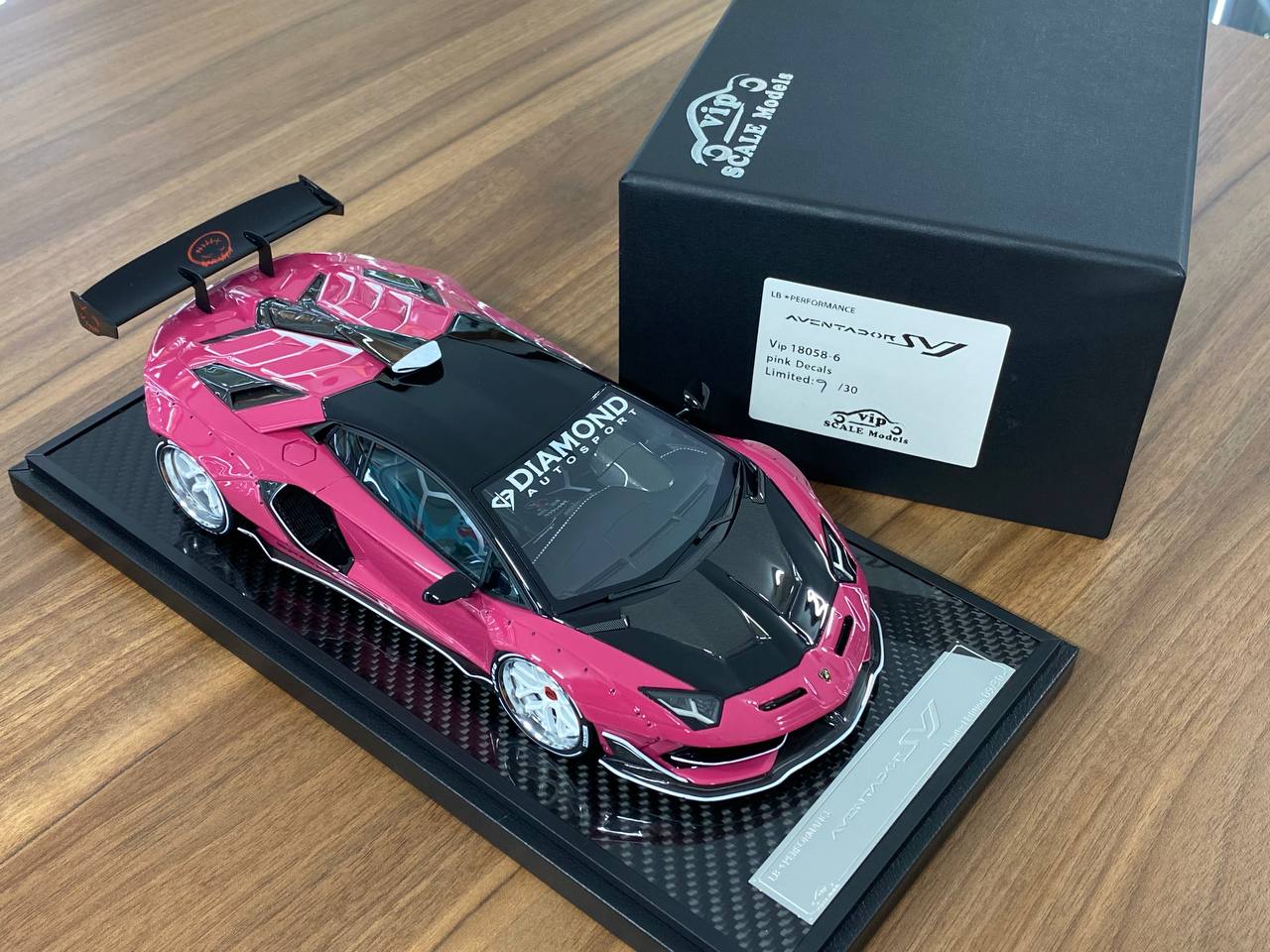 1/18 Resin – VIP Models Lamborghini Aventador SVJ Pink Decal  Limited Edition: 30 pcs