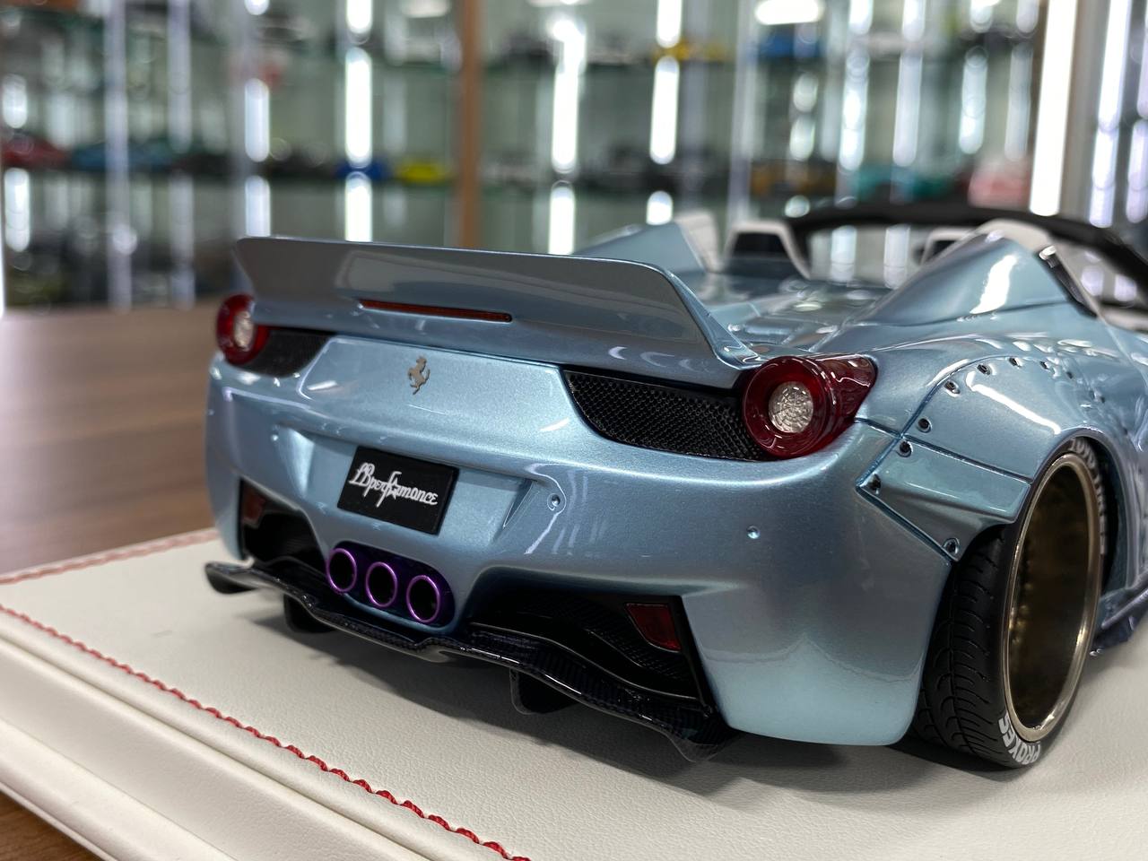 1/18 Resin – Ferrari 458 Spider GT LB Works | Davis & Giovanni | Ice Blue Metallic | 1 of 5