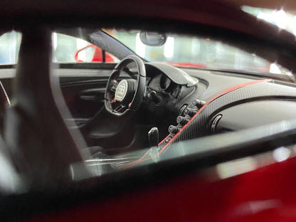 1/18 H&H Bugatti Chiron Pur Sport Pearl Red Carbon Fiber | Resin | Limited 30 pcs