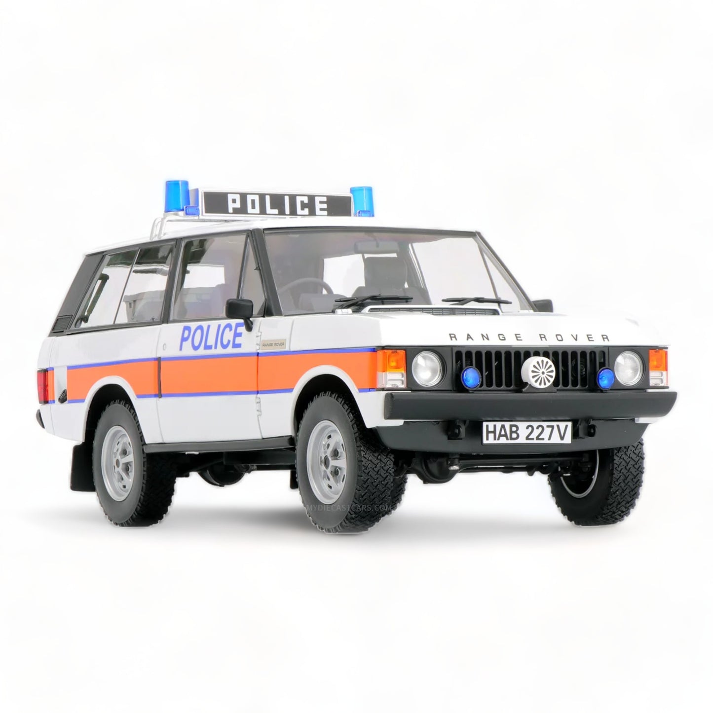 1/18 Diecast  Land Rover Range Rover Classic Police White 1970 by Almost Real Scale Model Car|Sold in Dturman.com Dubai UAE.