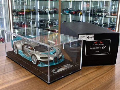 1/18 resin Models  Limited 30 pcs HH Models Bugatti Vision GT Silver / blue Carbon