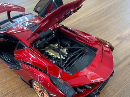 1/18 Diecast Lamborghini Sian FKP 37 Red  Bburago Scale Model Car