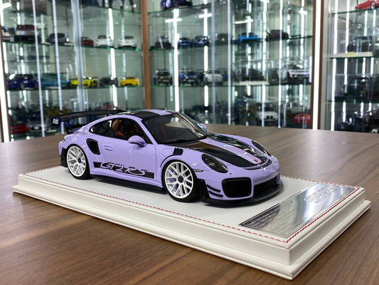 1:18 Resin Model (Not Opening) – Davis & Giovanni Porsche 911 GT3 RS MR Light Purple / Carbon – Limited 1 of 1