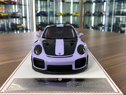 1:18 Resin Model (Not Opening) – Davis & Giovanni Porsche 911 GT3 RS MR Light Purple / Carbon – Limited 1 of 1