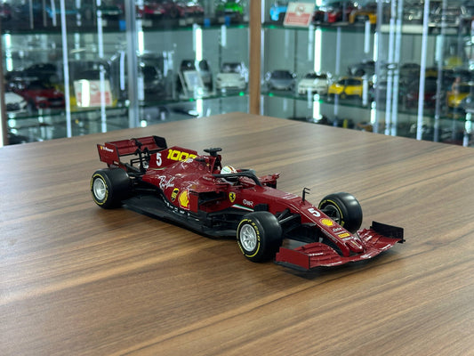 1:18 Bburago Ferrari SF1000 Tuscan GP 1000th GP Sebastian Vettel #5 - Burgundy Red