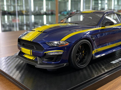 1/18 Resin Model GT Spirit Ford Mustang Shelby Super Snake 2021 – Blue/Yellow Stripes – Limited Edition
