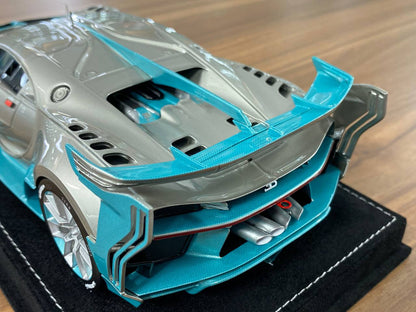 1/18 resin Models  Limited 30 pcs HH Models Bugatti Vision GT Silver / blue Carbon