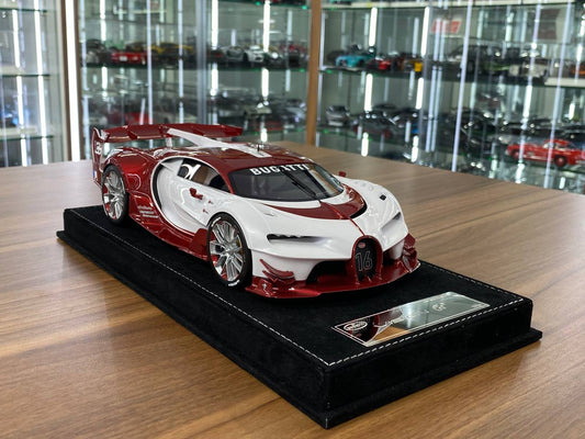 1/18 resin Models  Limited 30 pcs HH Models Bugatti Vision GT Pearl White /  Red carbon