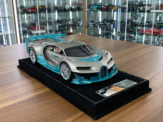 1/18 resin Models  Limited 30 pcs HH Models Bugatti Vision GT Silver / blue Carbon