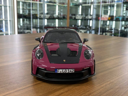 1/18 Metal Diecast – Porsche 911 GT3 RS (2022) Weissach Package | Norev | Full Opening | Sternrubin / Gold Rims