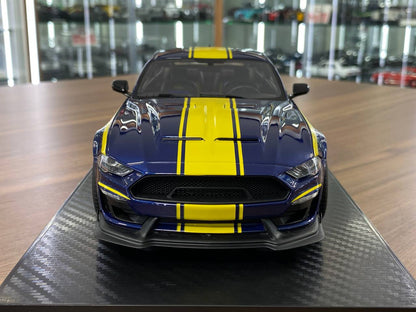 1/18 Resin Model GT Spirit Ford Mustang Shelby Super Snake 2021 – Blue/Yellow Stripes – Limited Edition