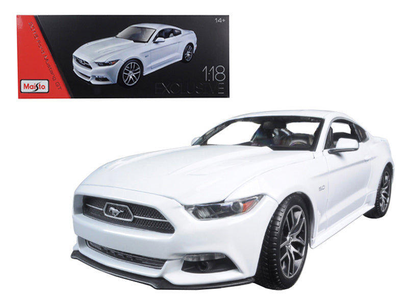 2015 Ford Mustang GT White Exclusive Edition 1/18 Diecast Model Car by Maisto