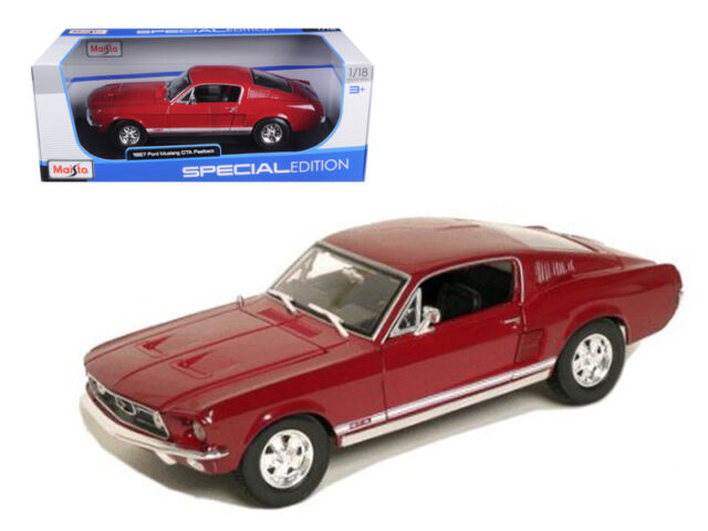 1967 Ford Mustang GTA Fastback Red 1/18 Diecast Model car by Maisto