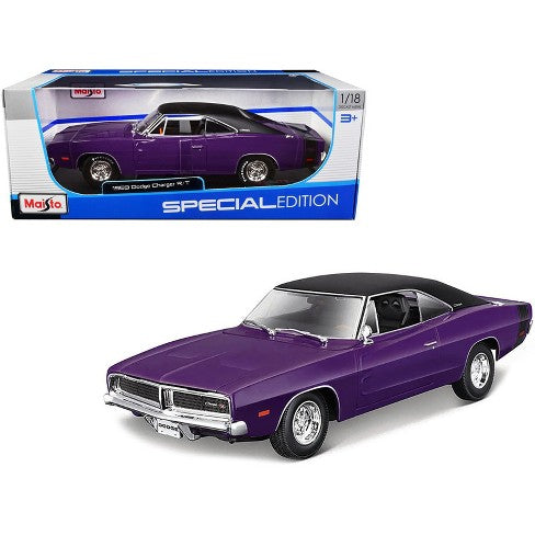 1969 Dodge Charger R/T Purple 1/18 Diecast Model car by Maisto