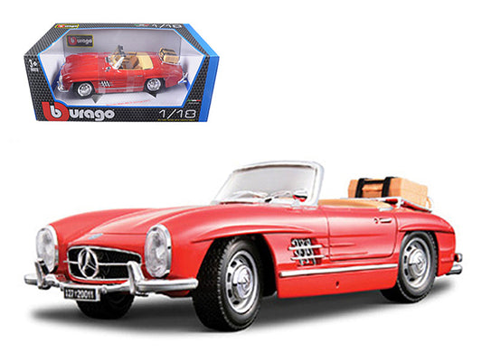 1/18 Diecast 1957 Mercedes 300SL Touring Convertible Red Bburago Scale Model Car