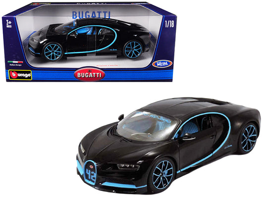 1/18 Diecast Bugatti Chiron 42 Black Limited Edition Scale Model Car