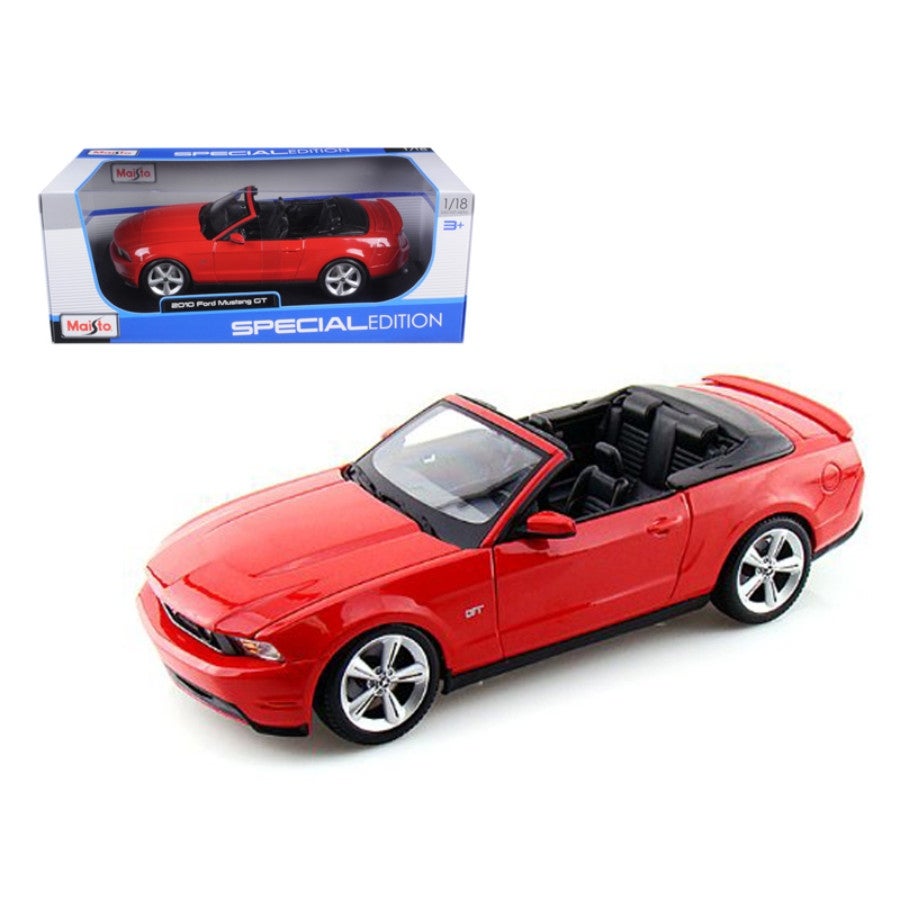 2010 Ford Mustang Convertible Red 1/18 Diecast Model Car by Maisto