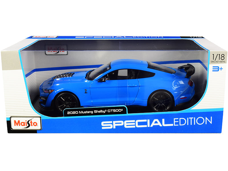 1/18 Diecast 2020 Ford Mustang Shelby GT500 Light Blue Miniature Model Car by Maisto