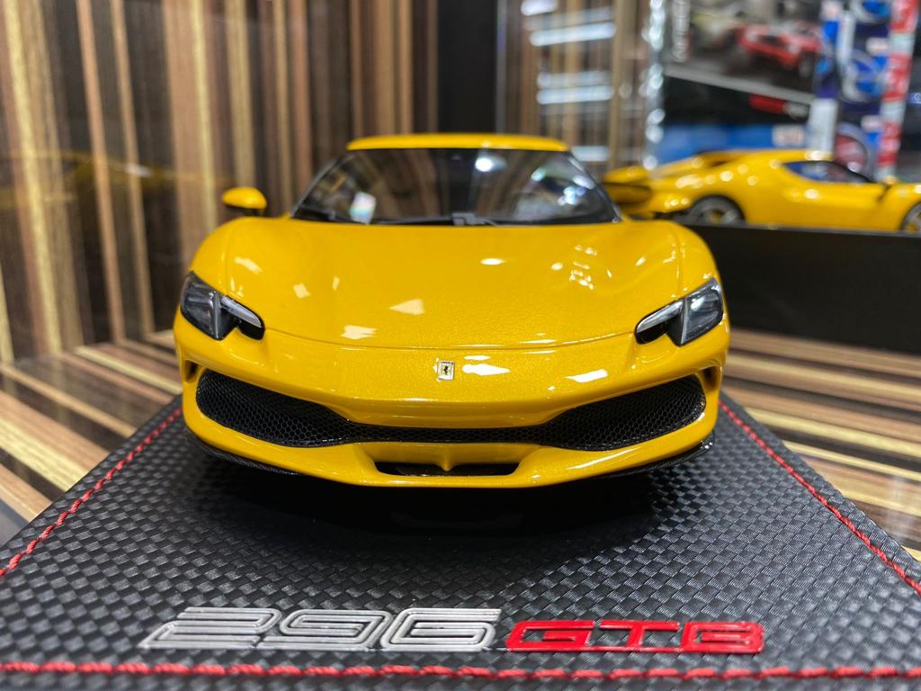 Ferrari 296 GTB Yellow 1/18 Diecast car by MR Collection