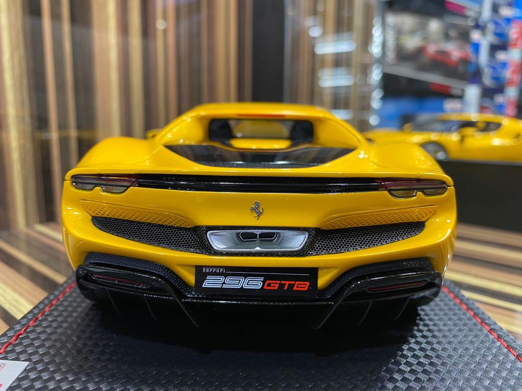 Ferrari 296 GTB Yellow 1/18 Diecast car by MR Collection