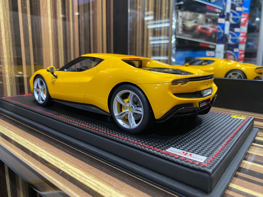 Ferrari 296 GTB Yellow 1/18 Diecast car by MR Collection