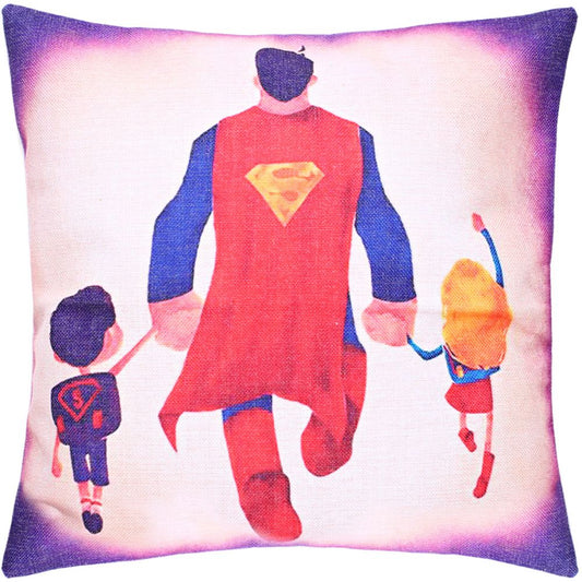 Cushion Cover SUPER MAN WITH KIDS 45 x 45|Sold in Dturman.com Dubai UAE.