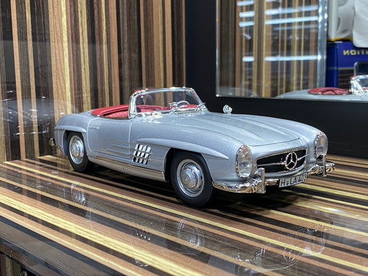 1/18 Diecast Mercedes-Benz 300SL Roadster 1957 Silver Model car by Norev