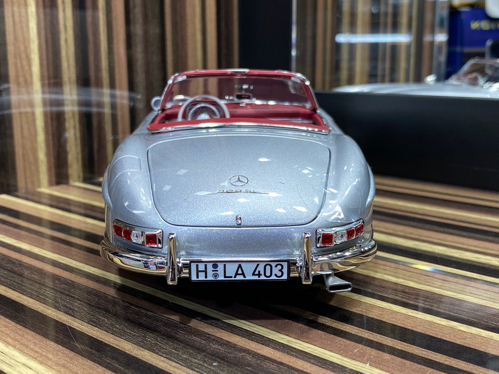 1/18 Diecast Mercedes-Benz 300SL Roadster 1957 Silver Model car by Norev