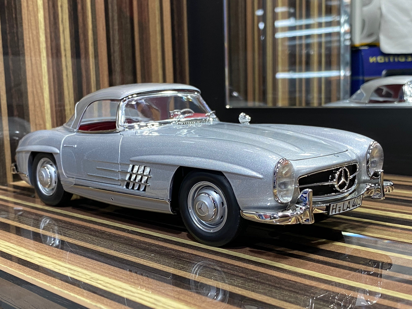 1/18 Diecast Mercedes-Benz 300SL Roadster 1957 Silver Model car by Norev
