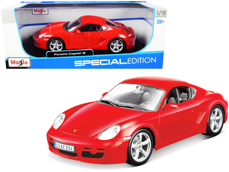1/18 Diecast Porsche Cayman S Red Scale Model Car by Maisto