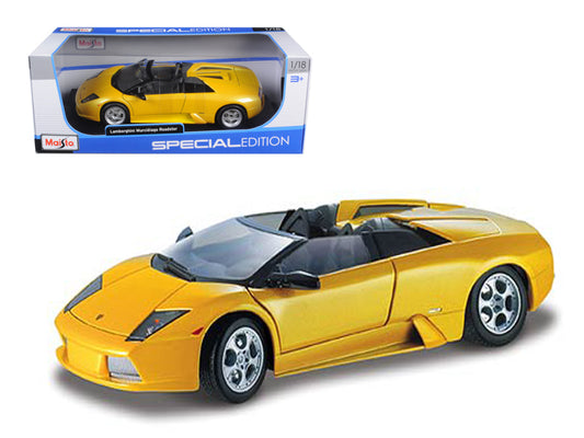 1/18 Diecast Lamborghini Murcielago Roadster Yellow Scale Model Car by Maisto
