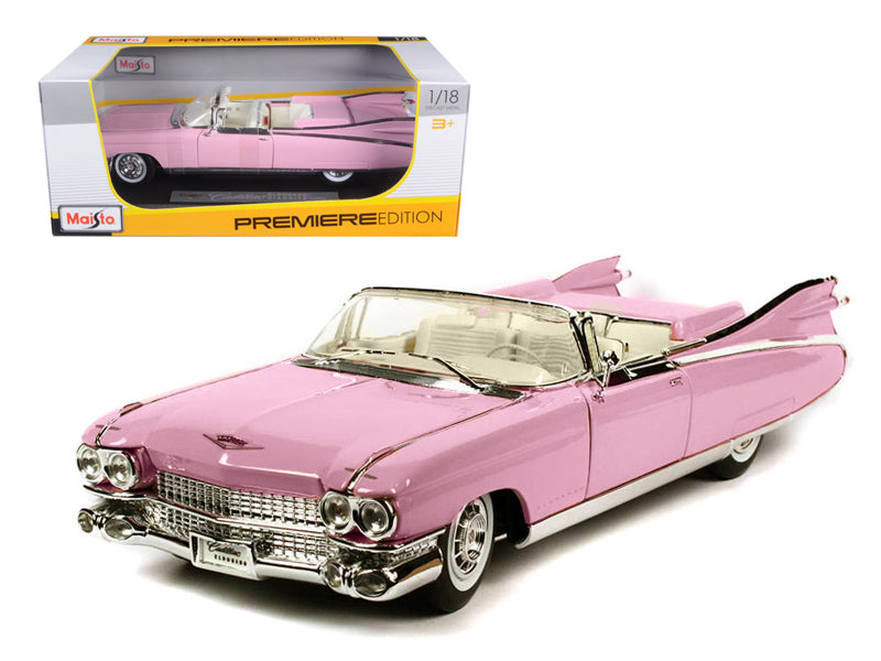 1959 Cadillac Eldorado Biarritz Convertible Pink Model Car by Maisto