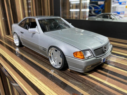 1/18 Diecast Mercedes-Benz 500 SL 1989-1995 Silver Metallic by  Norev Scale Model Car