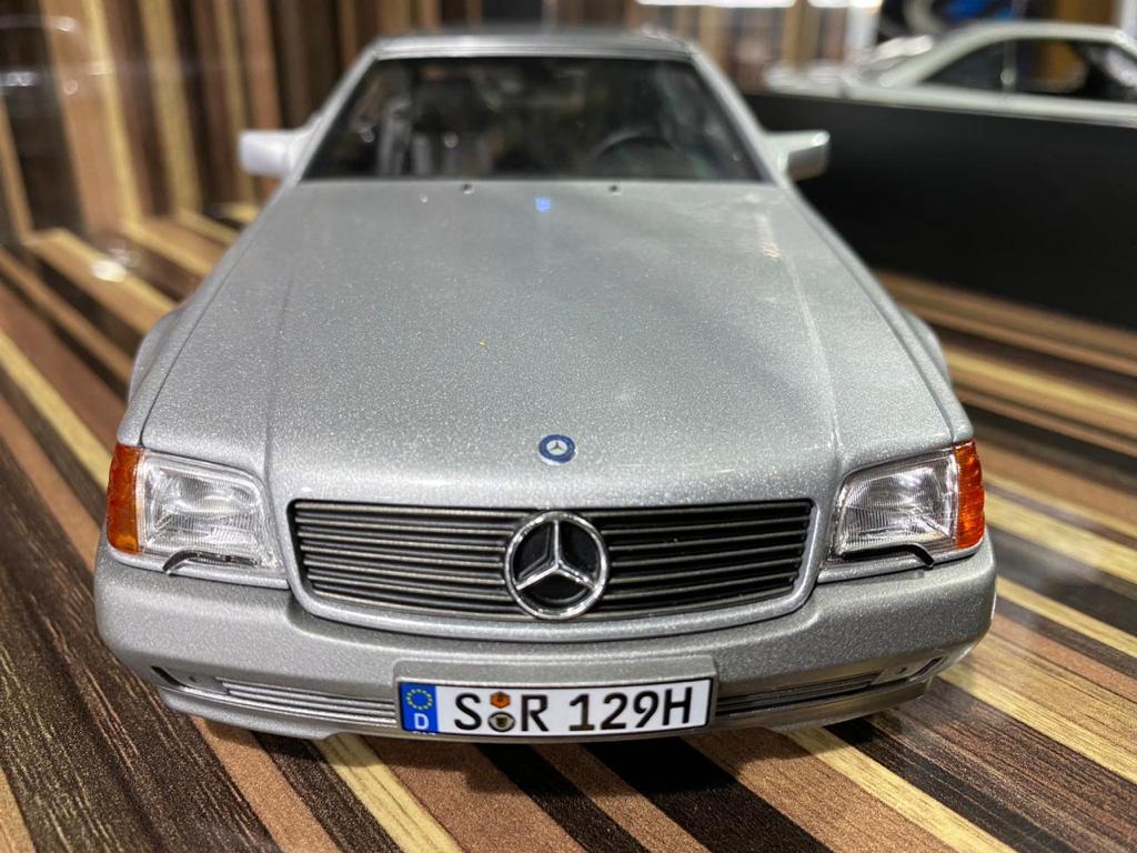 1/18 Diecast Mercedes-Benz 500 SL 1989-1995 Silver Metallic by  Norev Scale Model Car